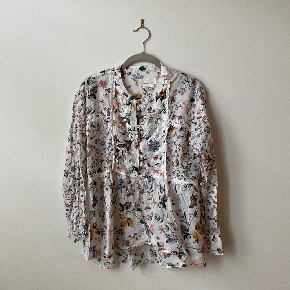 Anthropologie floral blouse, size XS